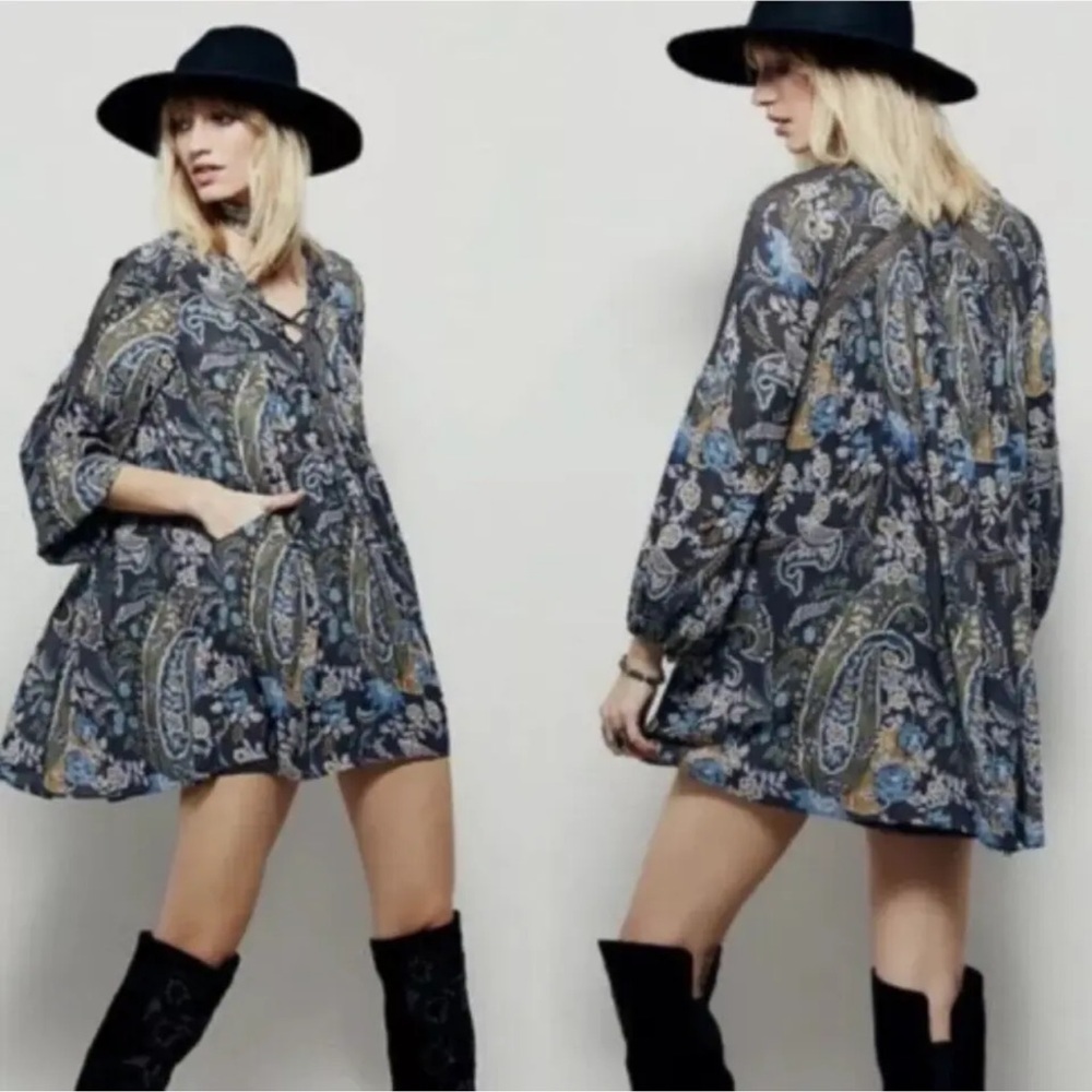 Free People Rain Shine Mini Dress with Pockets.